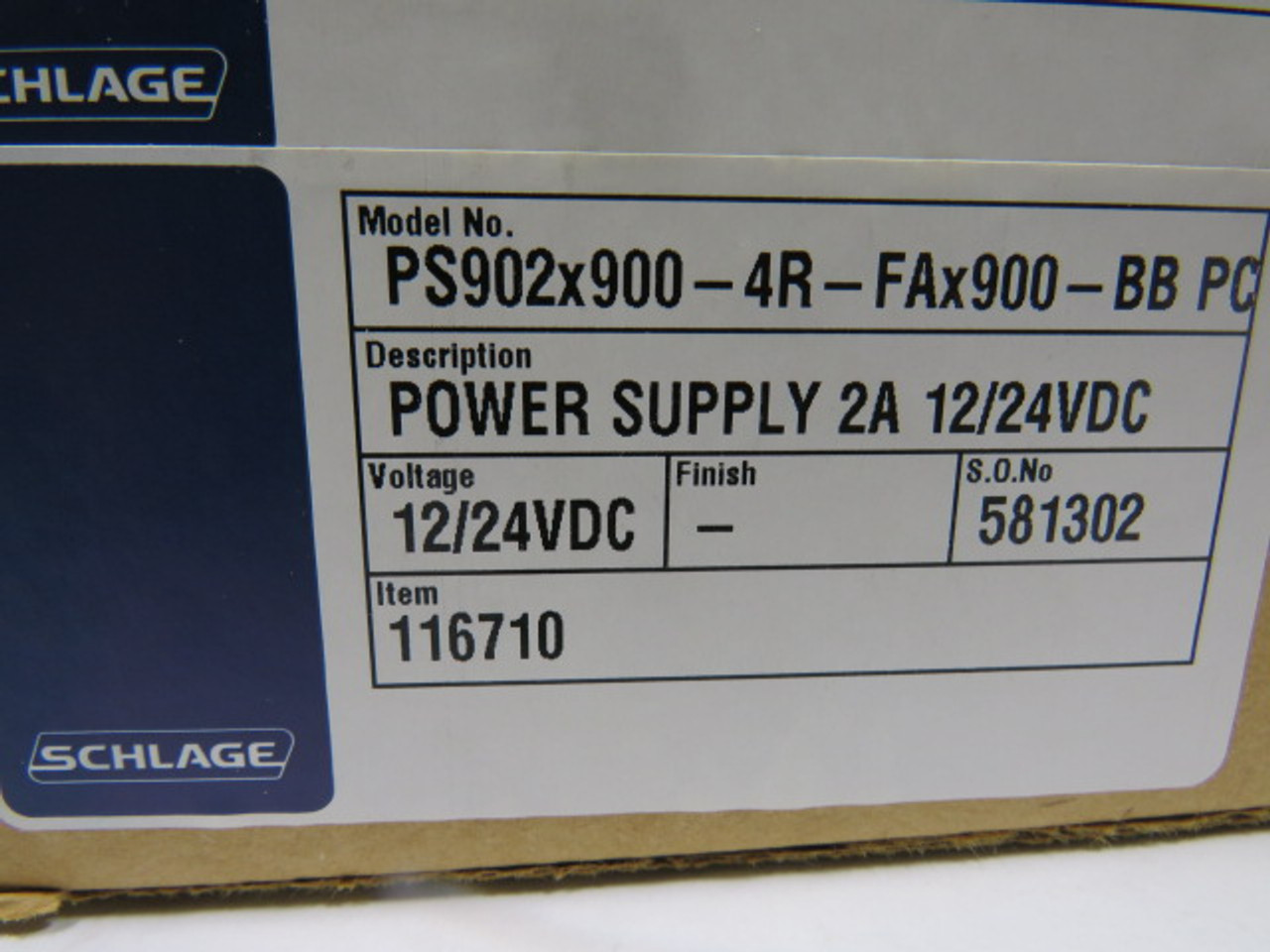 Schlage PS902X900-4R-FAX900-BB-PC Power Supply 2A 12/24Vdc ! NEW !