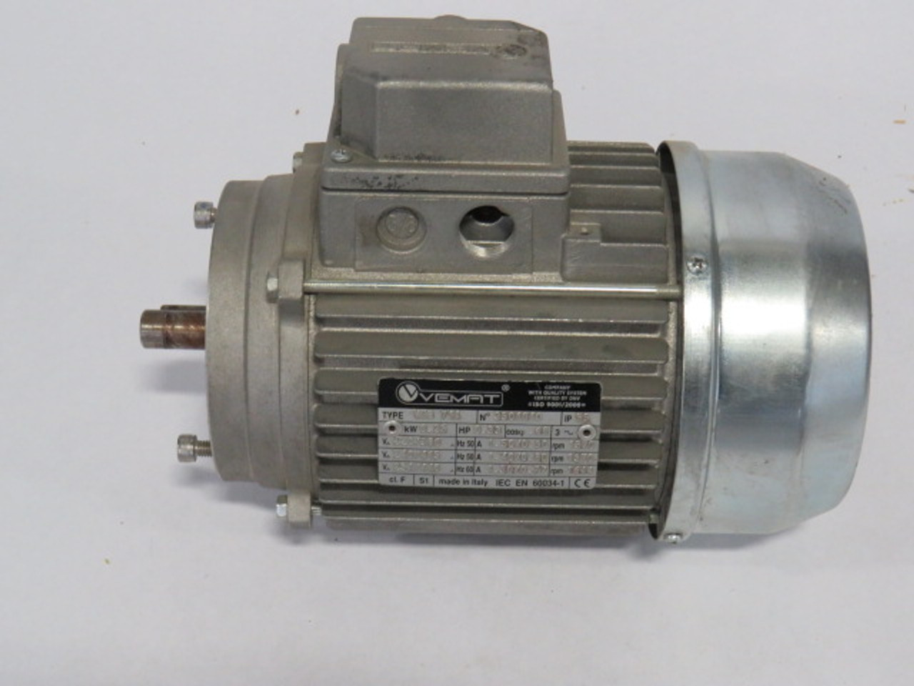 Vemat 0.33HP 1644RPM 254/440V TEFC 3Ph 1.30/0.77A 60Hz USED