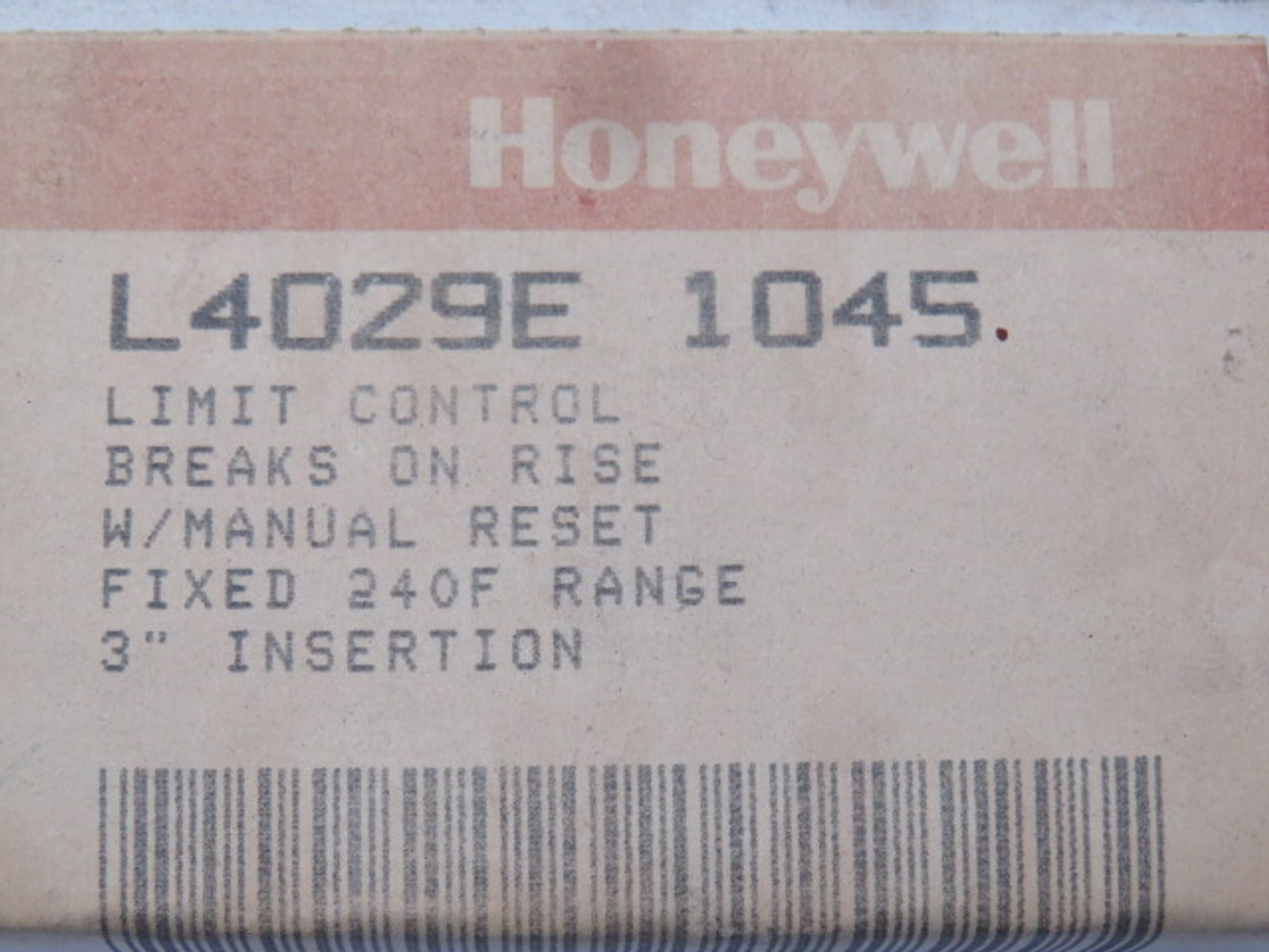Honeywell L4029E-1045 Limit Switch 3" Insertion Fixed 240F Range ! NEW !