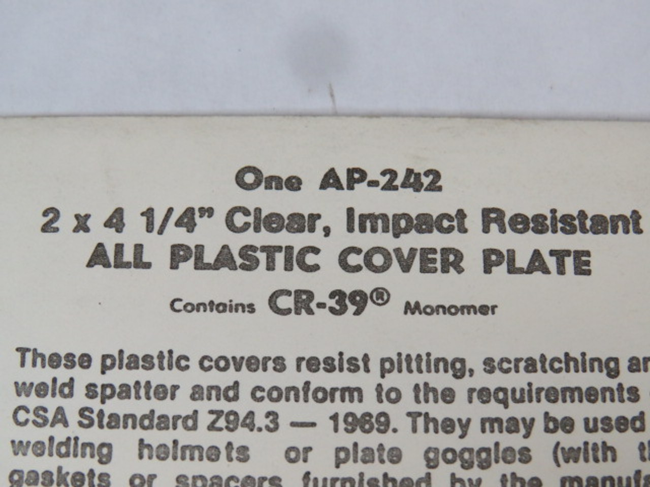 Fibre-Metal AP-242 Safety Lenses Clear 2"x4-1/4" ! NEW !