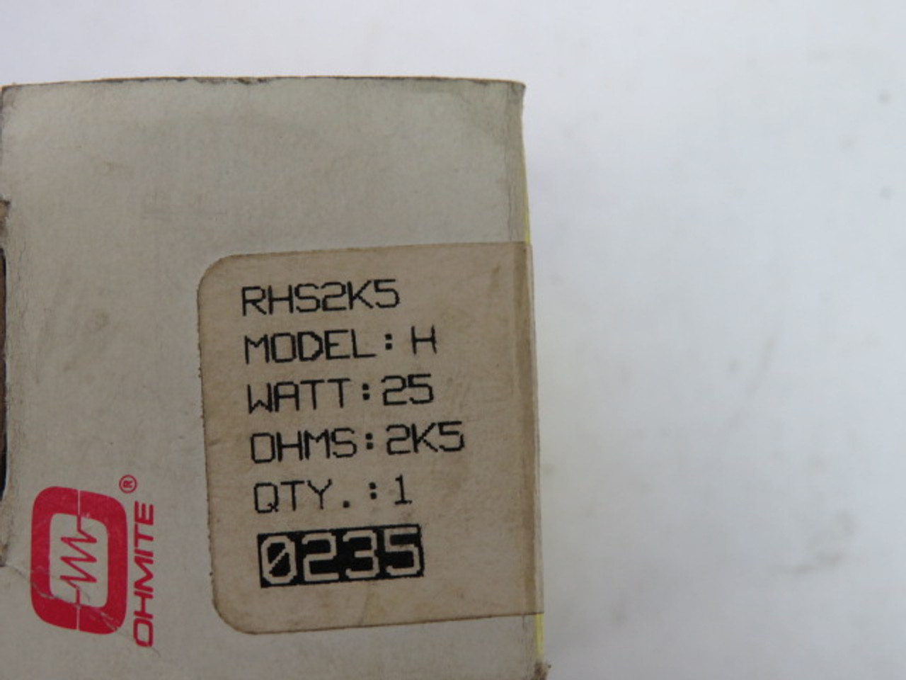 Ohmite RHS2K5 Series Resistor 25 Watt 2500 OHM 300 Volt ! NEW !