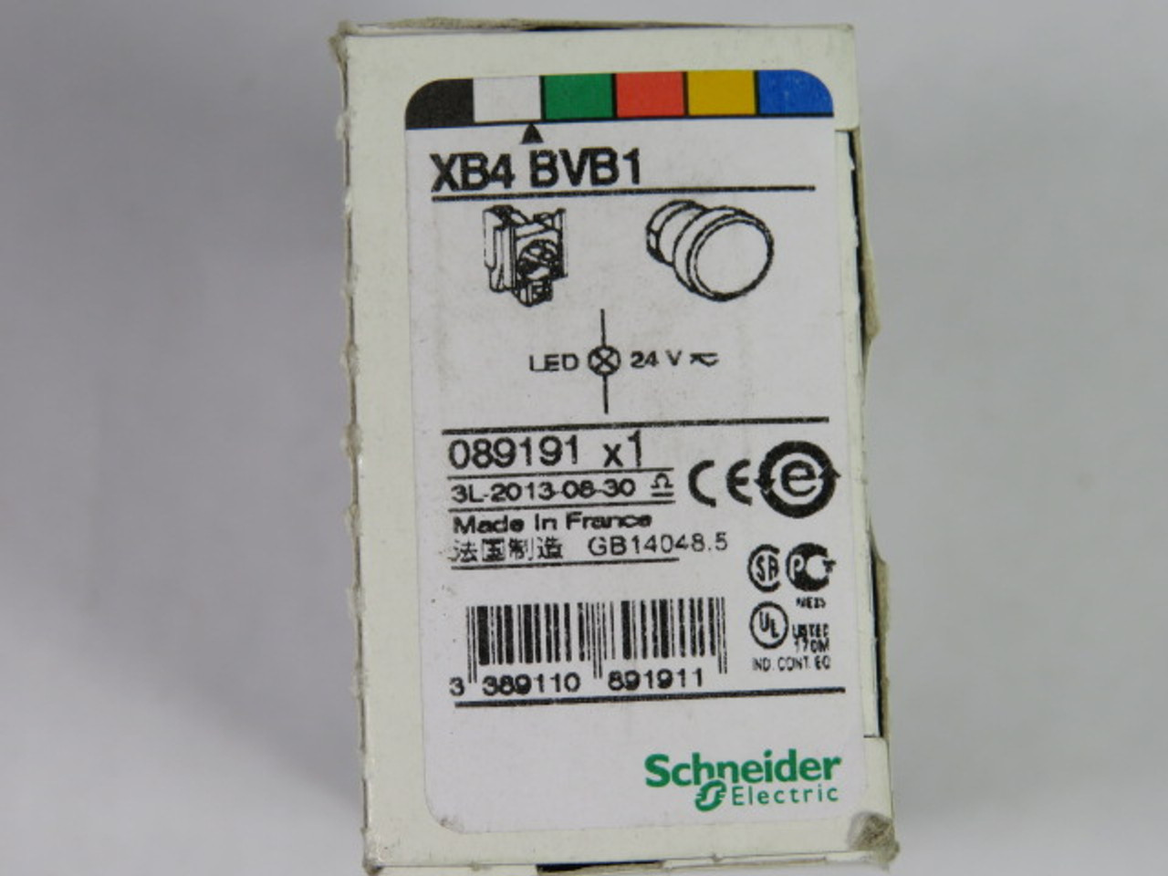 Schneider XB4-BVB1 Pushbutton W/ LED 24 Volt 22 MM WHITE ! NEW !