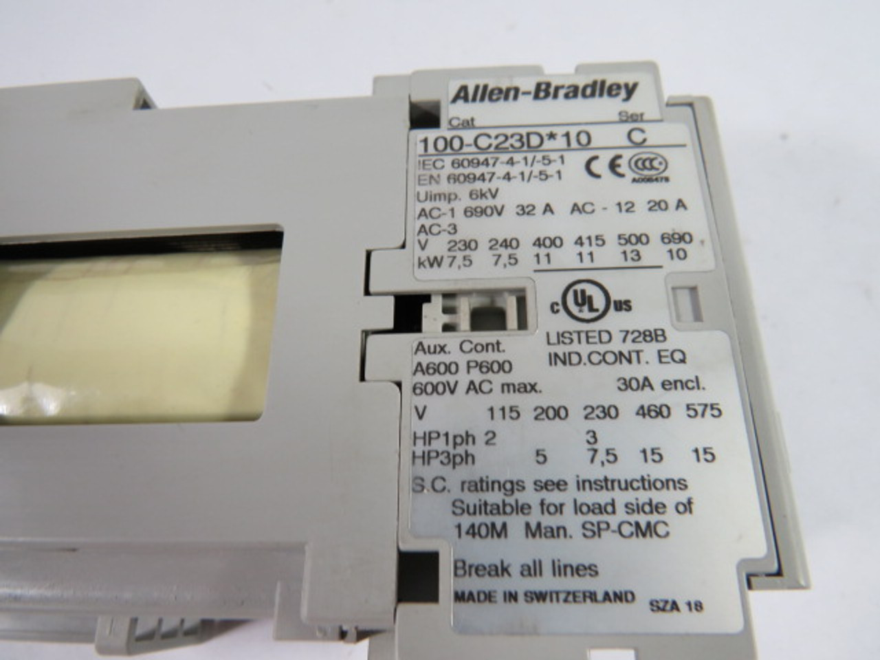 Allen-Bradley 100-C23DJ10 Series C Contactor 11KW 400V 24VDC Coil USED