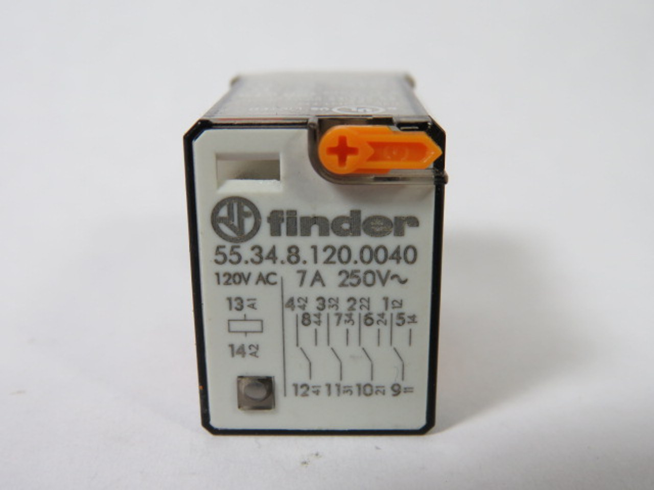 Finder 55.34.8.120.0040 Relay 120VAC Coil 7A 250V 14-Blade USED