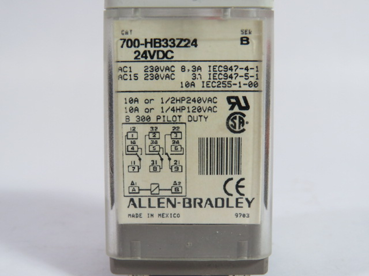 Allen-Bradley 700-HB33Z24 Series B Relay 24VDC USED