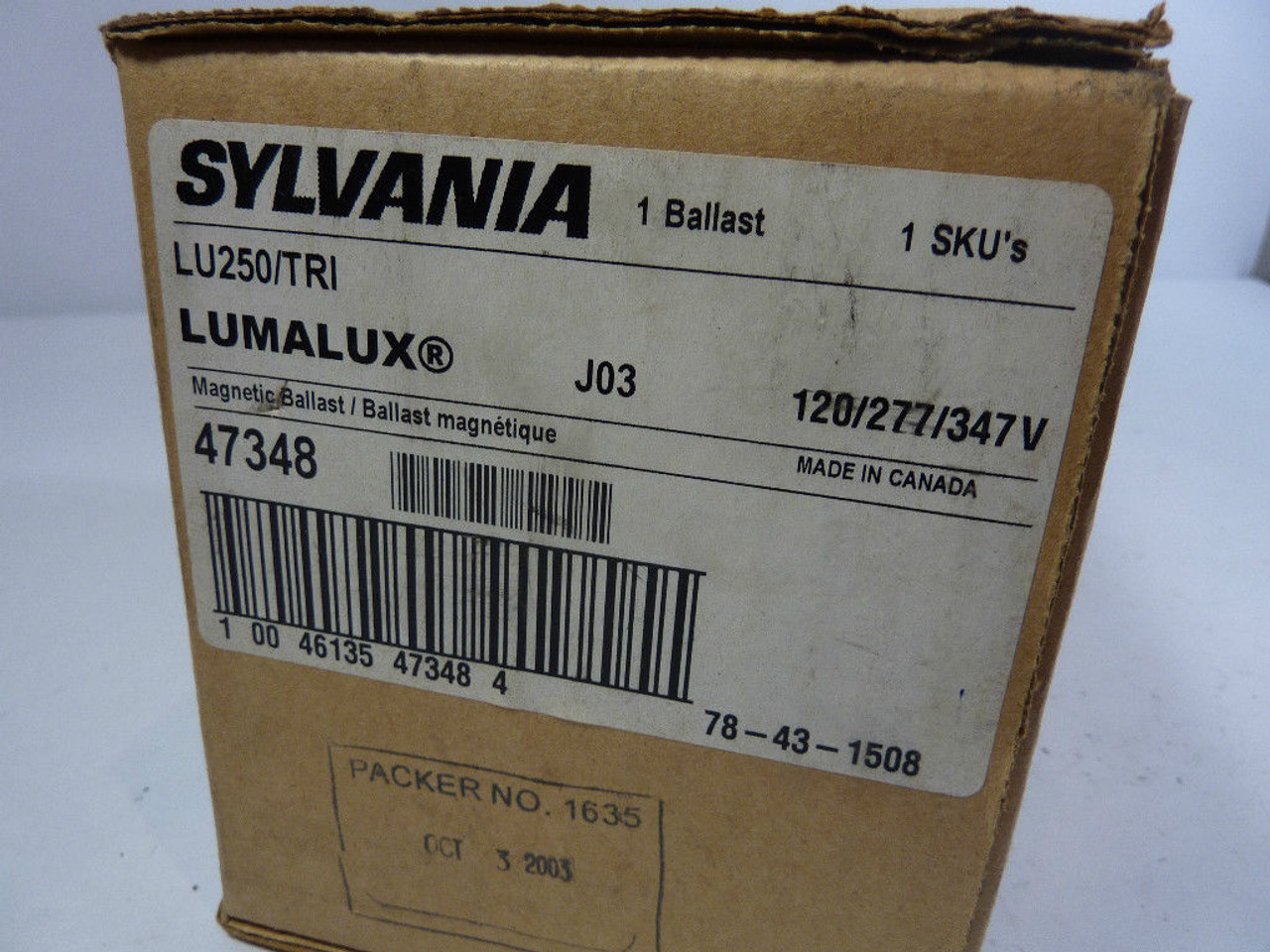 Sylvania LU250/TRI Magnetic Ballast Kit USED