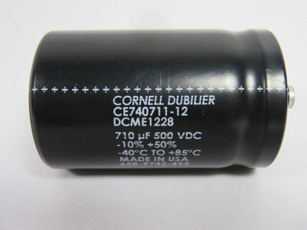 Cornell Dubilier CE740711-12 Capacitor 500  Vdc 710uF USED