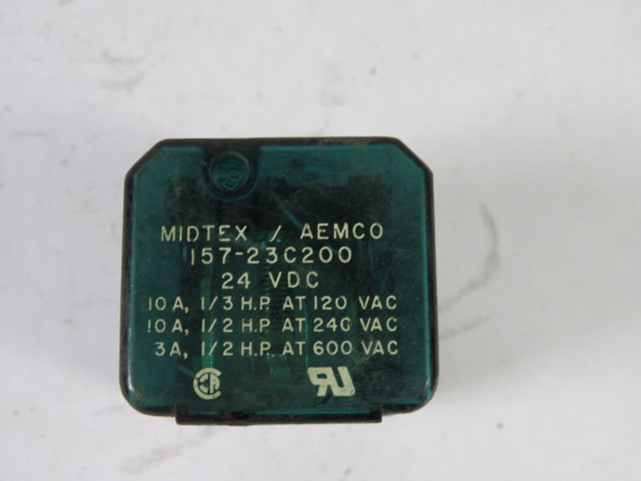 Midtex 157-23C-200 24VDC 10A 1/3HP 120VAC 1/2HP 240VAC 3A 1/2HP 600 VAC USED