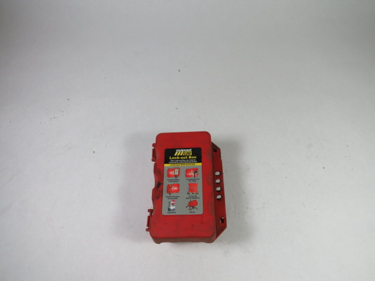 Equipment Log LOCKOUT Lock-Out Box RED USED