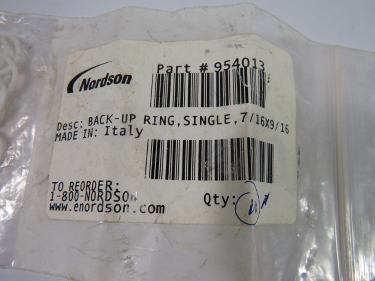 Nordson 454013 Back-up Ring 1/716X9/16" Pack of 10 ! NEW !