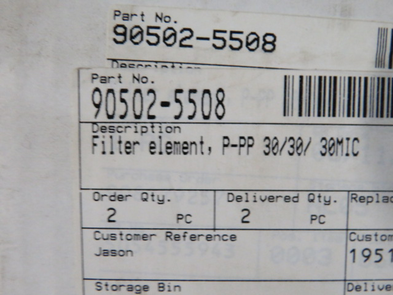 Donaldson 90502-5508 Filter Element P-PP 30/30/ 30 MIC ! NEW !