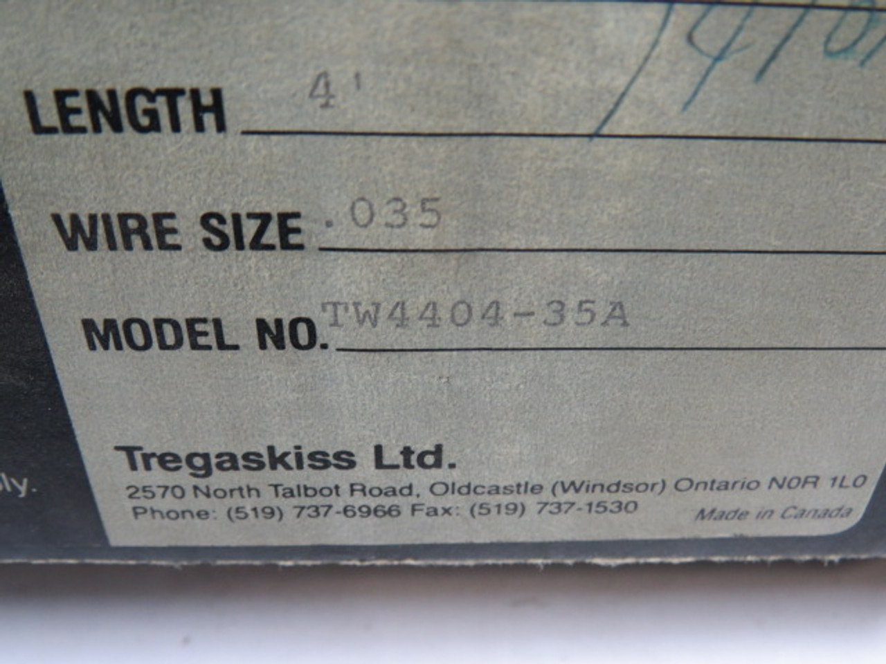 Tregaskiss TW4404-35A Robotic MIG Gun 4Ft Cable .035 Wire Size 400 AMPS USED