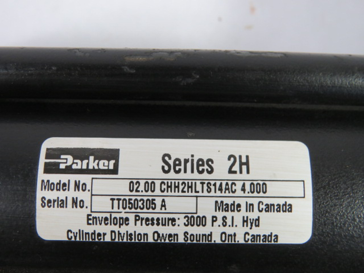 Parker 02.00-CHH2HLTS14AC-4.000 Pneumatic Cylinder 2" Bore 4" Stroke USED