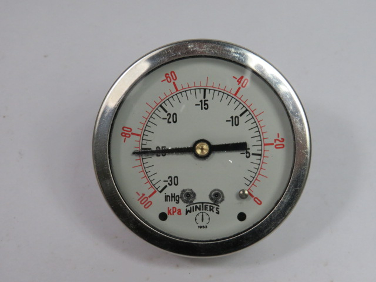 Winter's Pressure Gauge -30/-5 HG -100/0 KPA 2.5X1/4" NPT ! NEW !