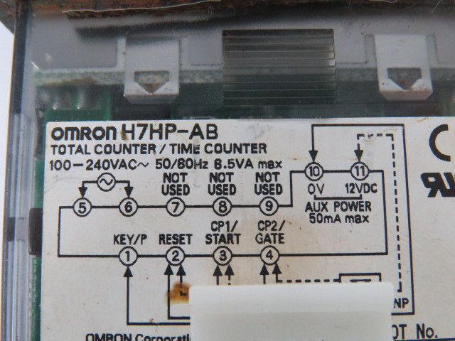 Omron H7HP-AB 6-Digit Total/Time Counter 0.1h-99999.9h 1s-99h 59m 59s USED