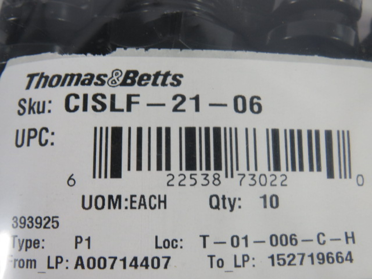 Thomas & Betts CISLF-21-06 Nylon Connector Lot Of 12 3/4" ! NEW !