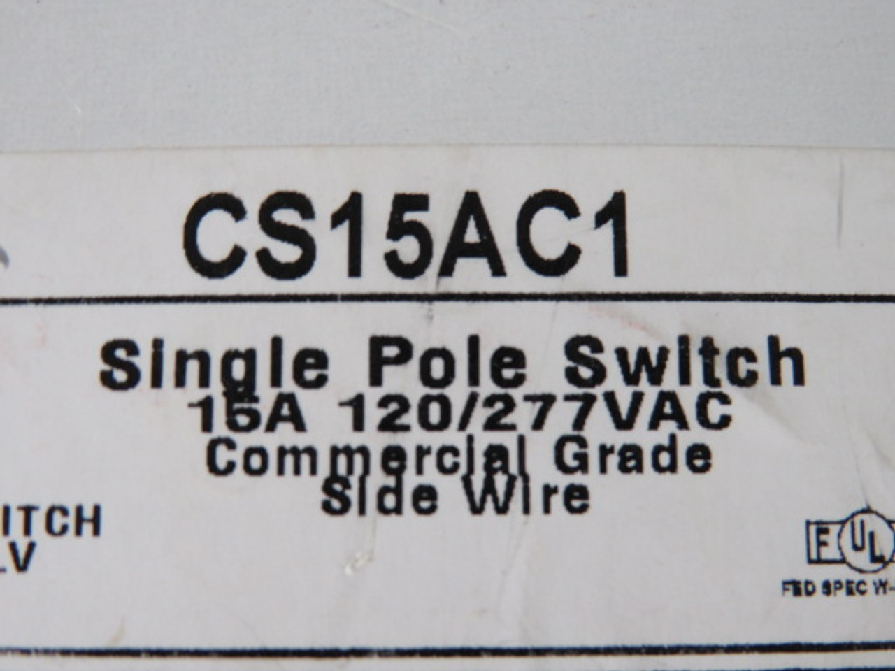 Pass & Seymour CS15AC1 Single Pole Toggle Switch 15A 120/277V ! NOP !