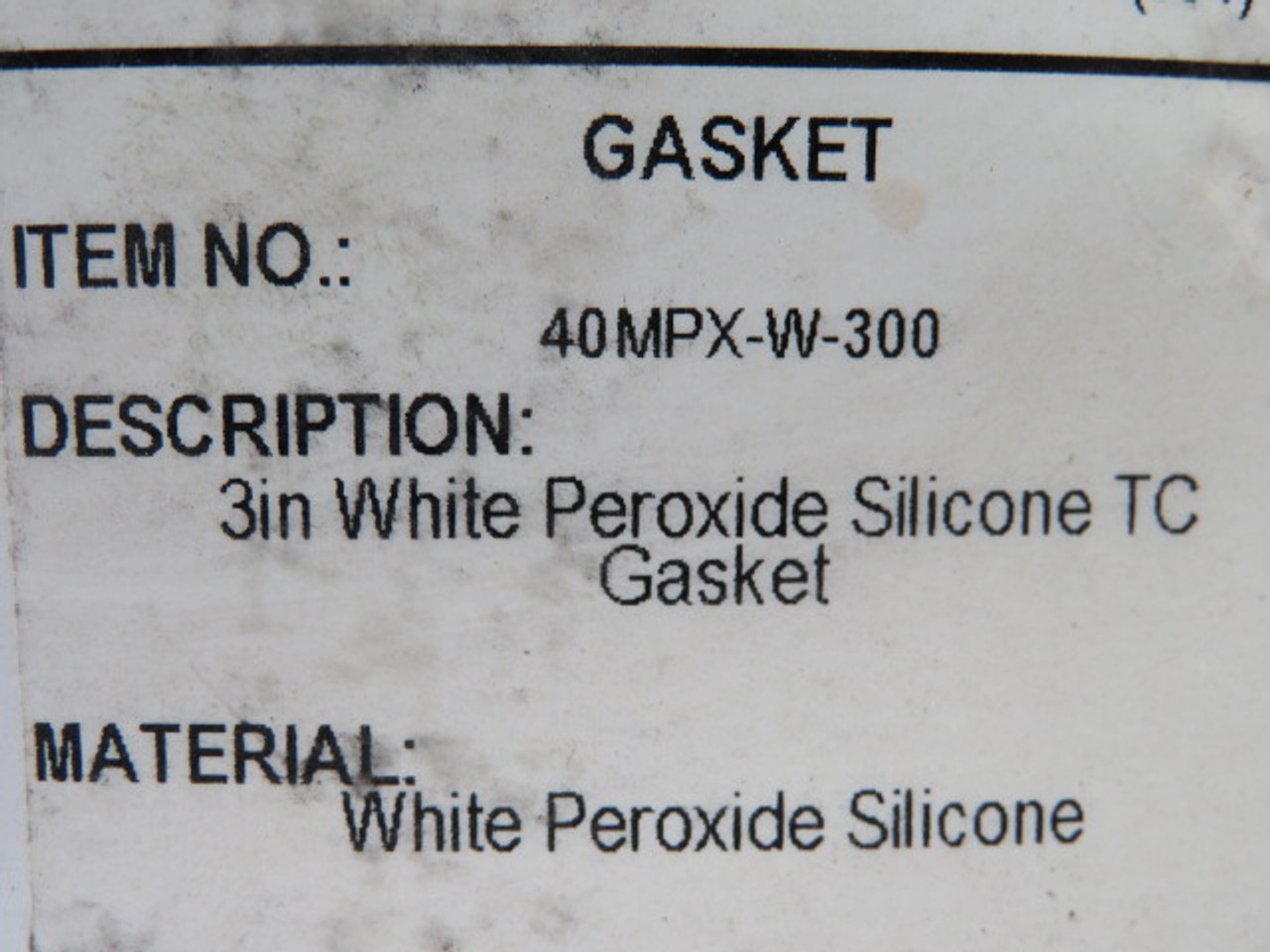 Dixon 40MPX-W-300 3" White Silicon Gasket Lot of 15 ! NEW !