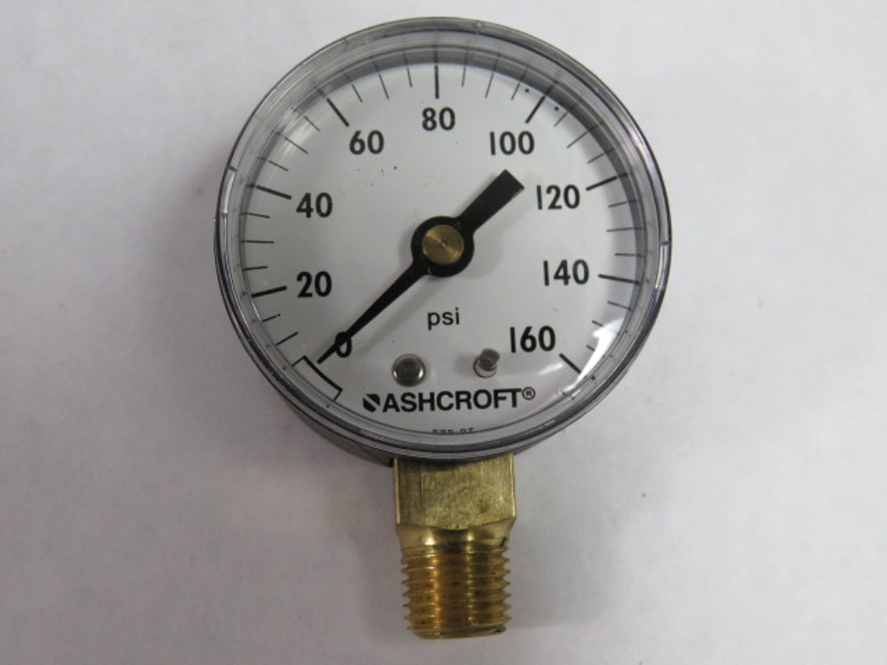 Ashcroft 20W1005PH-02L Pressure Gauge Brass Lower 0-160PSI Range 2" OD ! NEW !