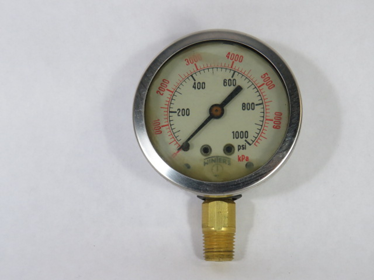 Winters Thermogauge Pressure Gauge 0-1000 PSI 0-6000 KPa 2.5X1/4 IN NPT USED