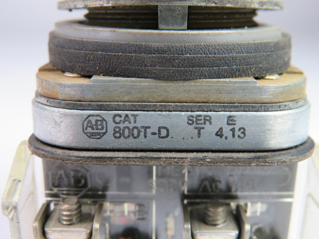 Allen-Bradley 800T-D2B Push Button Black Mushroom Head 2NO 2NC USED