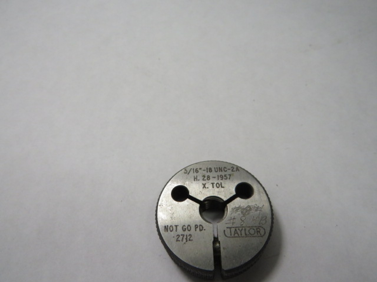 Taylor 5/16"-18-UNC-2A PD .2712 Stainless Threaded Ring Gauge USED