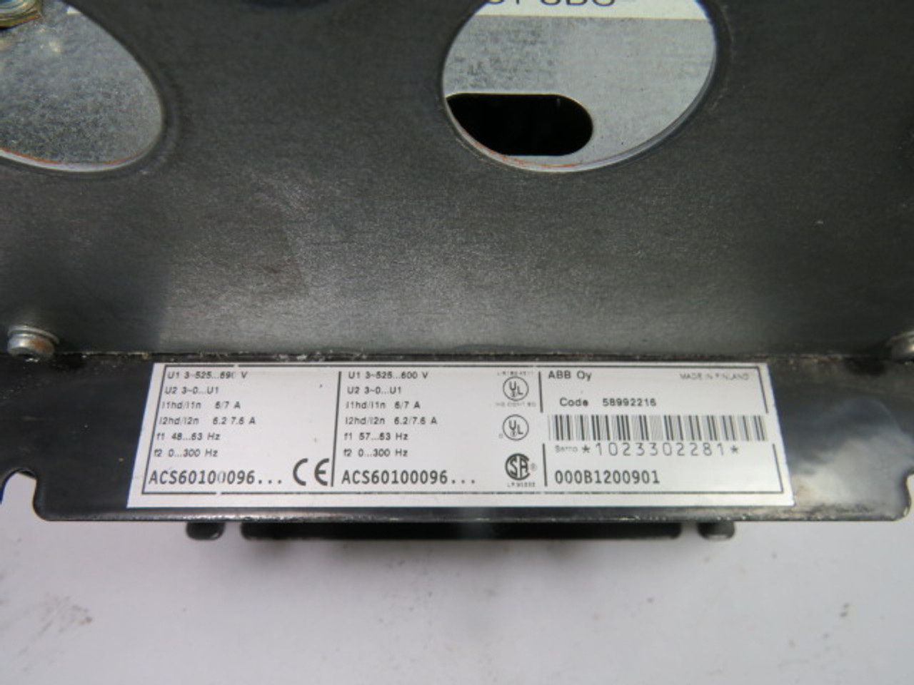 ABB ACS60100096-000B1200901 AC Drive *No Power* * Missing Face Plate ! AS IS !