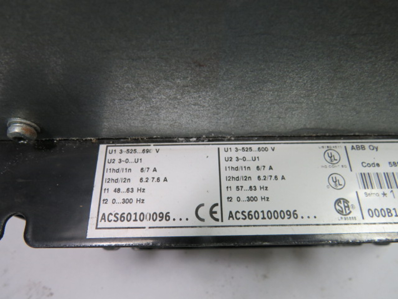 ABB ACS60100096-000B1200901 AC Drive *No Power* * Missing Face Plate ! AS IS !