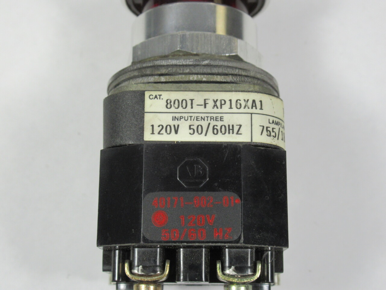 Allen-Bradley 800T-FXP16RA1 Ser T Illum. Push-Pull Device Red 1NO 1NCLB USED