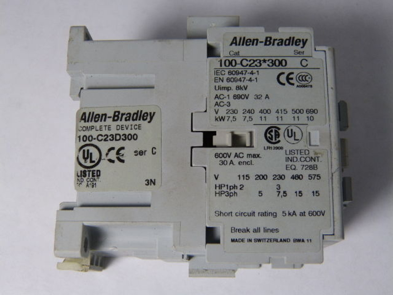 Allen-Bradley 100-C23D300 MCS-C Contactor 23A 110/120V USED