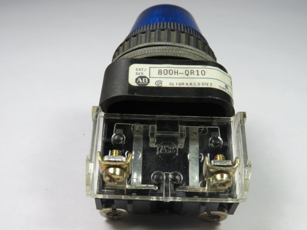 Allen-Bradley 800H-QR10B Universal Pilot Light 120V Blue Lens USED