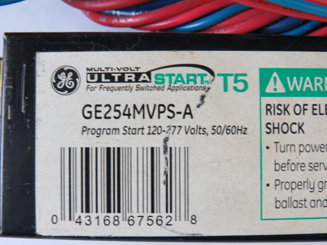 General Electric GE254MVPS-A Electronic Ballast 120-277V 50/60Hz USED