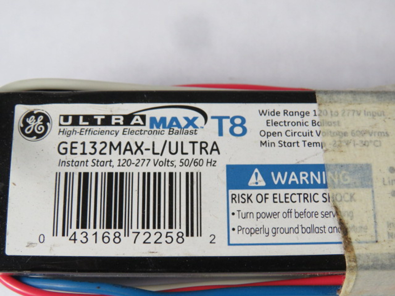 General Electric GE132MAX-L/ULTRA Electronic Ballast 120-277VAC 50/60Hz ! NOP !