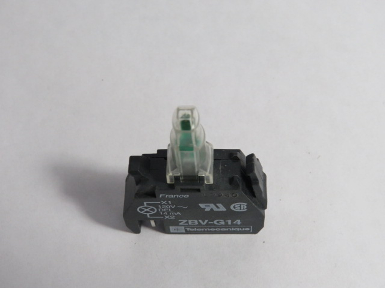 Telemecanique ZBV-G14 Pushbutton Light Module Contact Block 110-120VAC USED