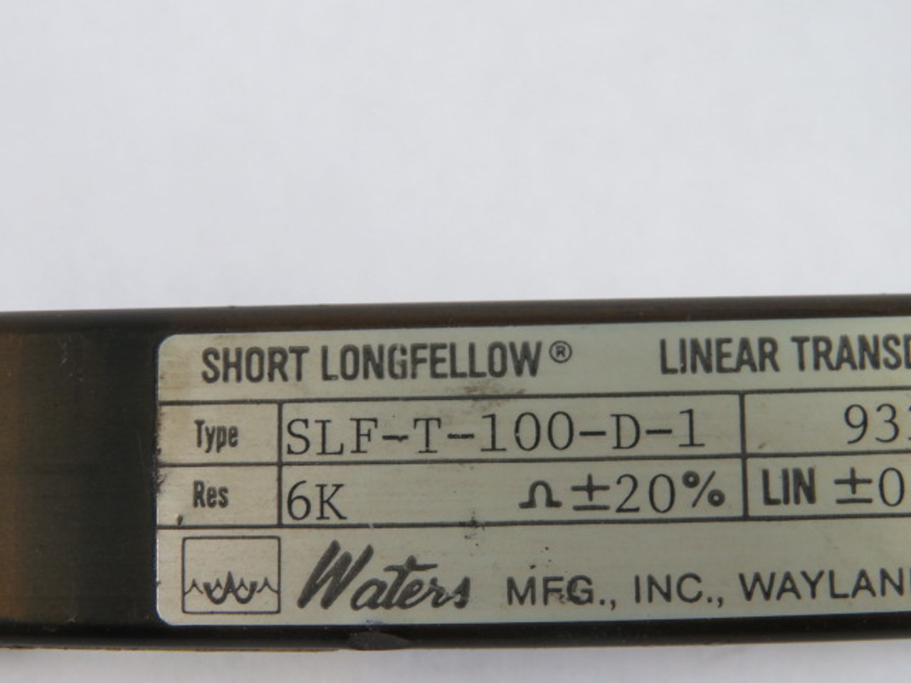 Waters SLF-T-100-D-1 Short Longfellow Linear Transducer USED