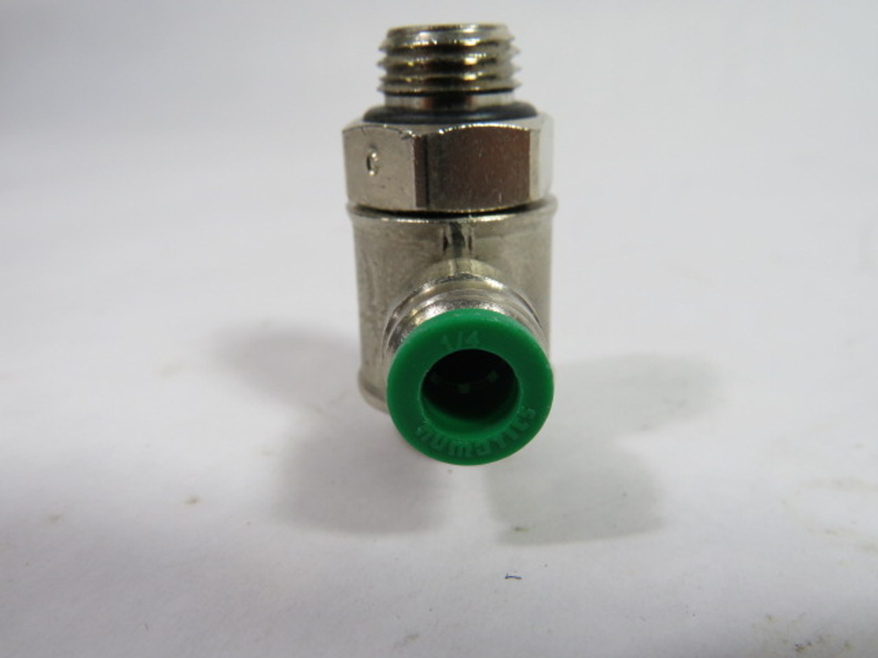 Numatics IN135C-104-020 Male Flow Control Valve 1/4" Tube 1/8" Port USED