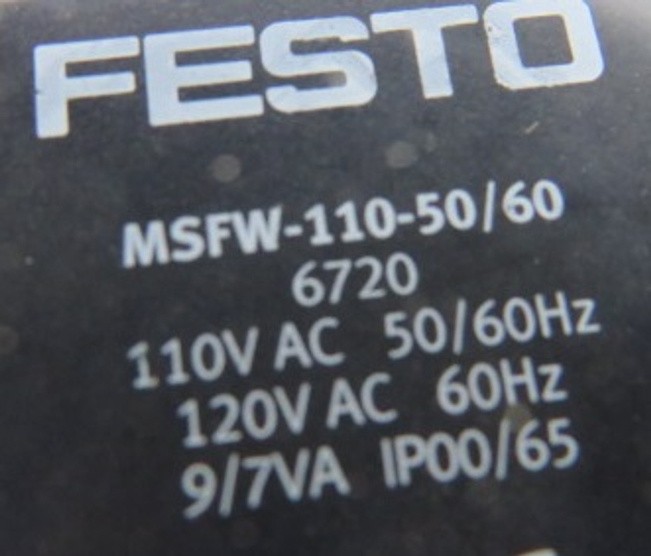 Festo MSFW-110-50/60 Solenoid Coil 110VAC 50-60HZ USED