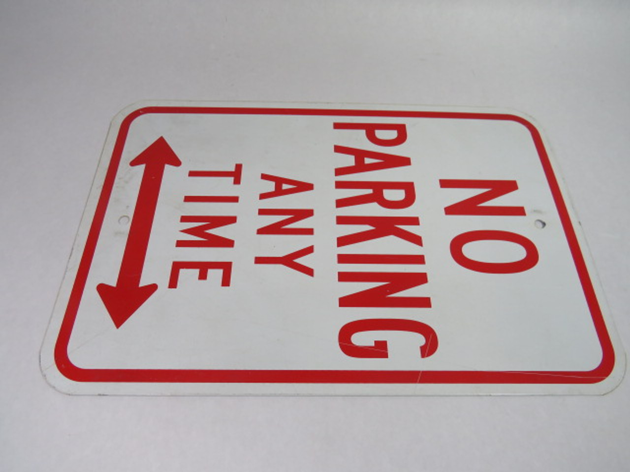 Generic No Parking At Anytime Metal Sign 12X18" USED