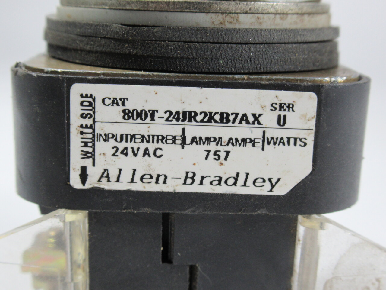 Allen-Bradley 800T-24JR2KB7AX Series U Selector Switch 24V Red Lens 1NO 1NC USED