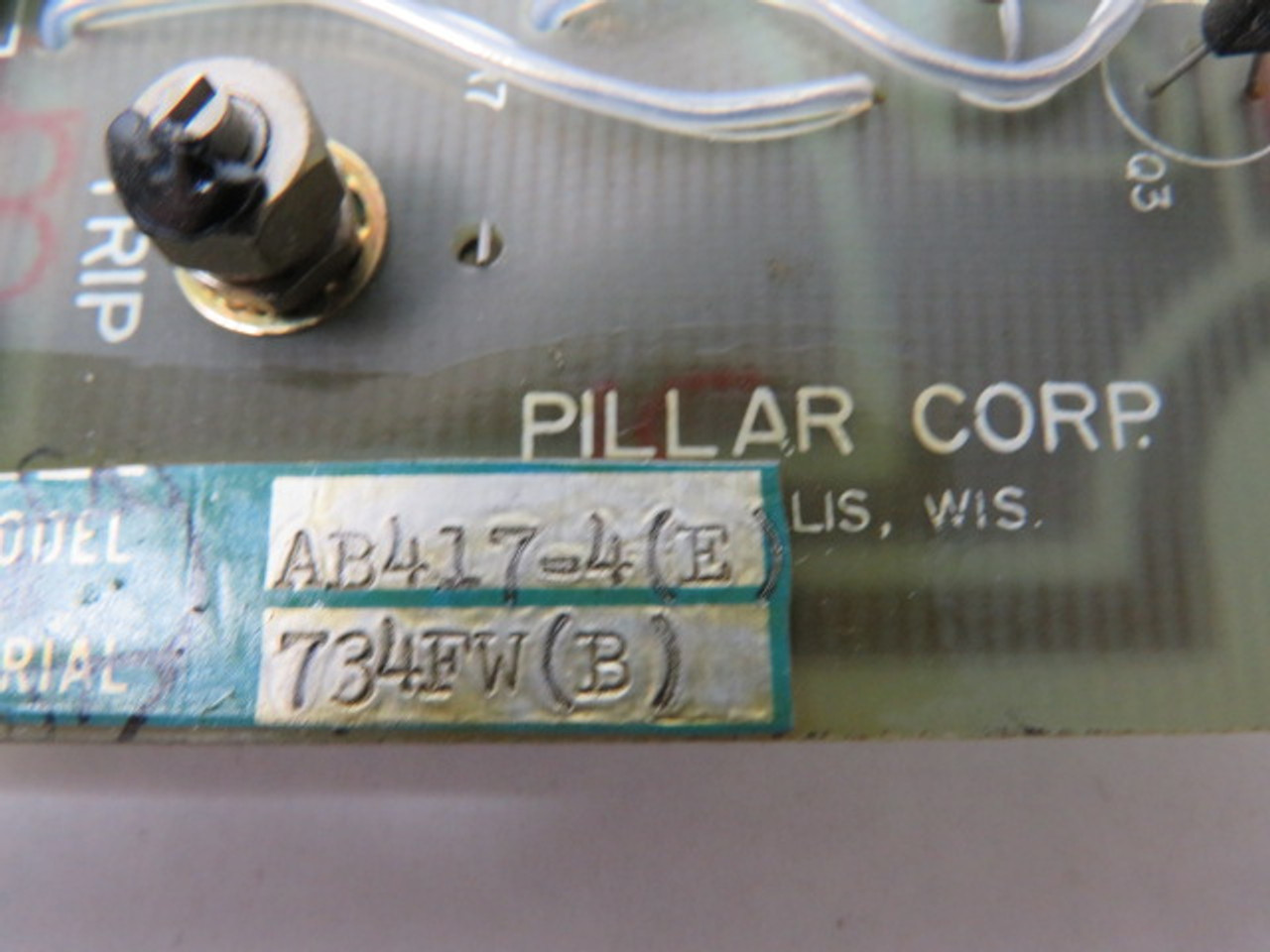 Pillar AB417-4 (E) Current Trip Circuit Board USED