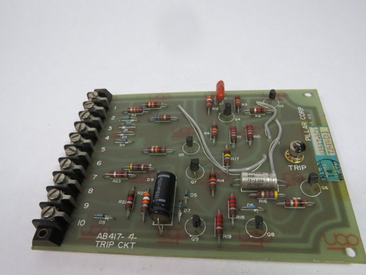 Pillar AB417-4 (E) Current Trip Circuit Board USED