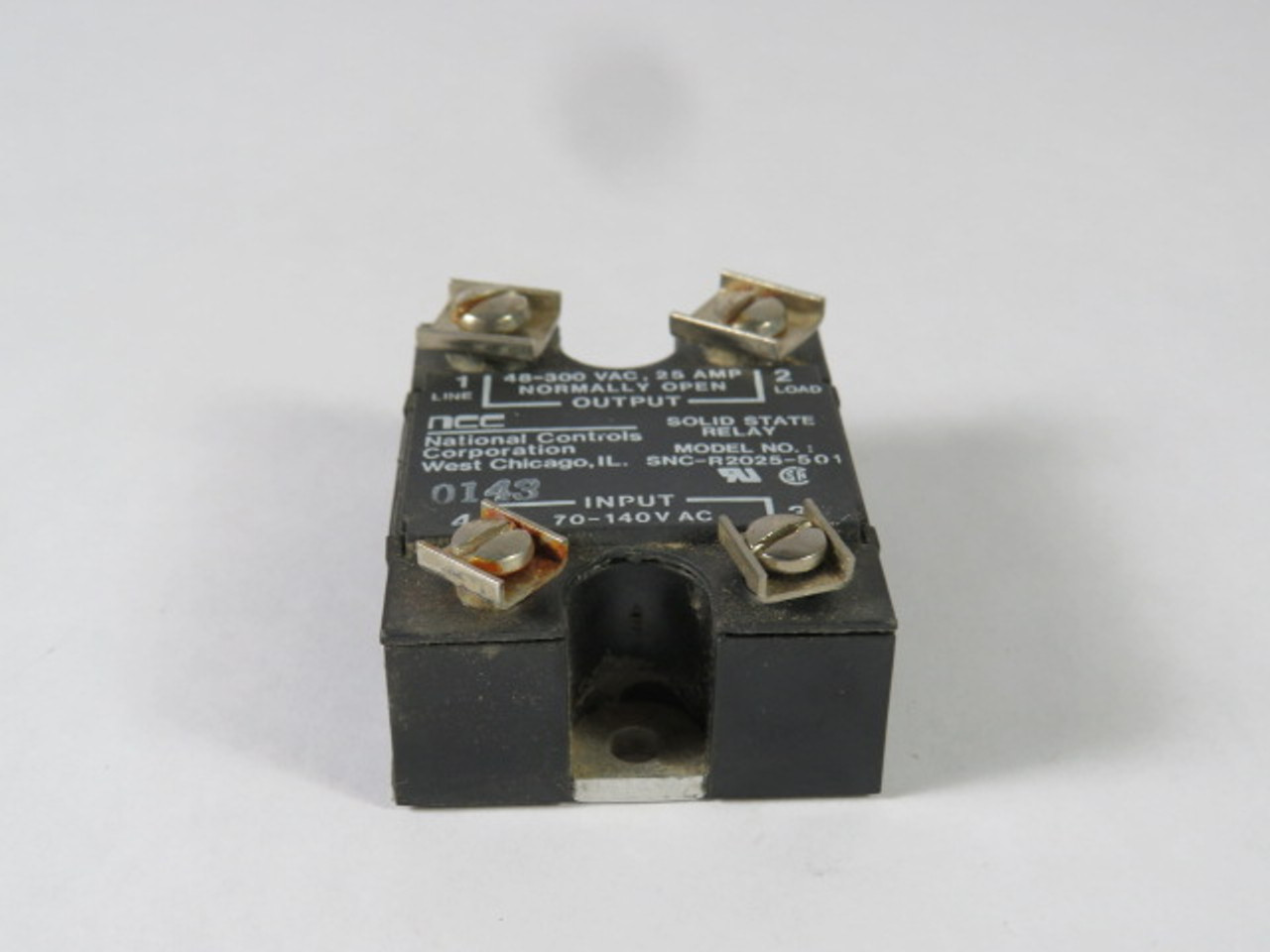 NCC SNC-R2025-501 Solid State Relay 25A 48-300VAC COSMETIC RUST USED