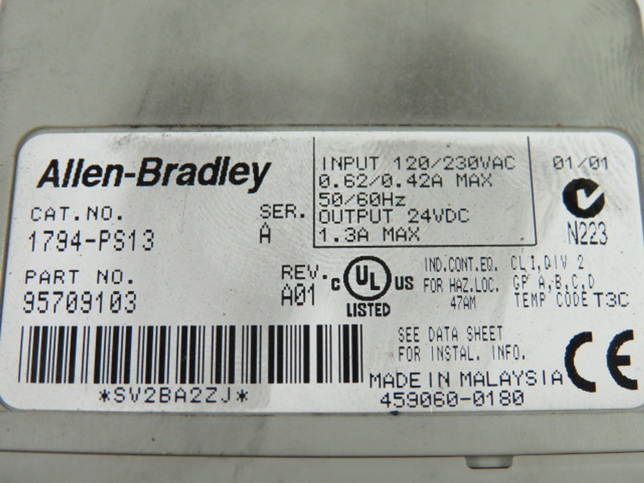 Allen-Bradley 1794-PS13 Series A Rev.A01 Power Supply Module USED
