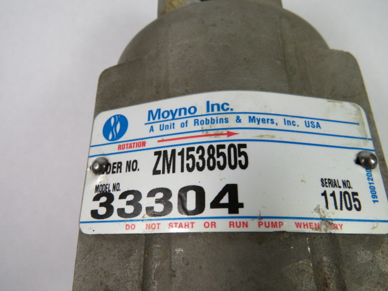 Moyno 33304 Enclosure for Progressing Cavity Pump Head USED