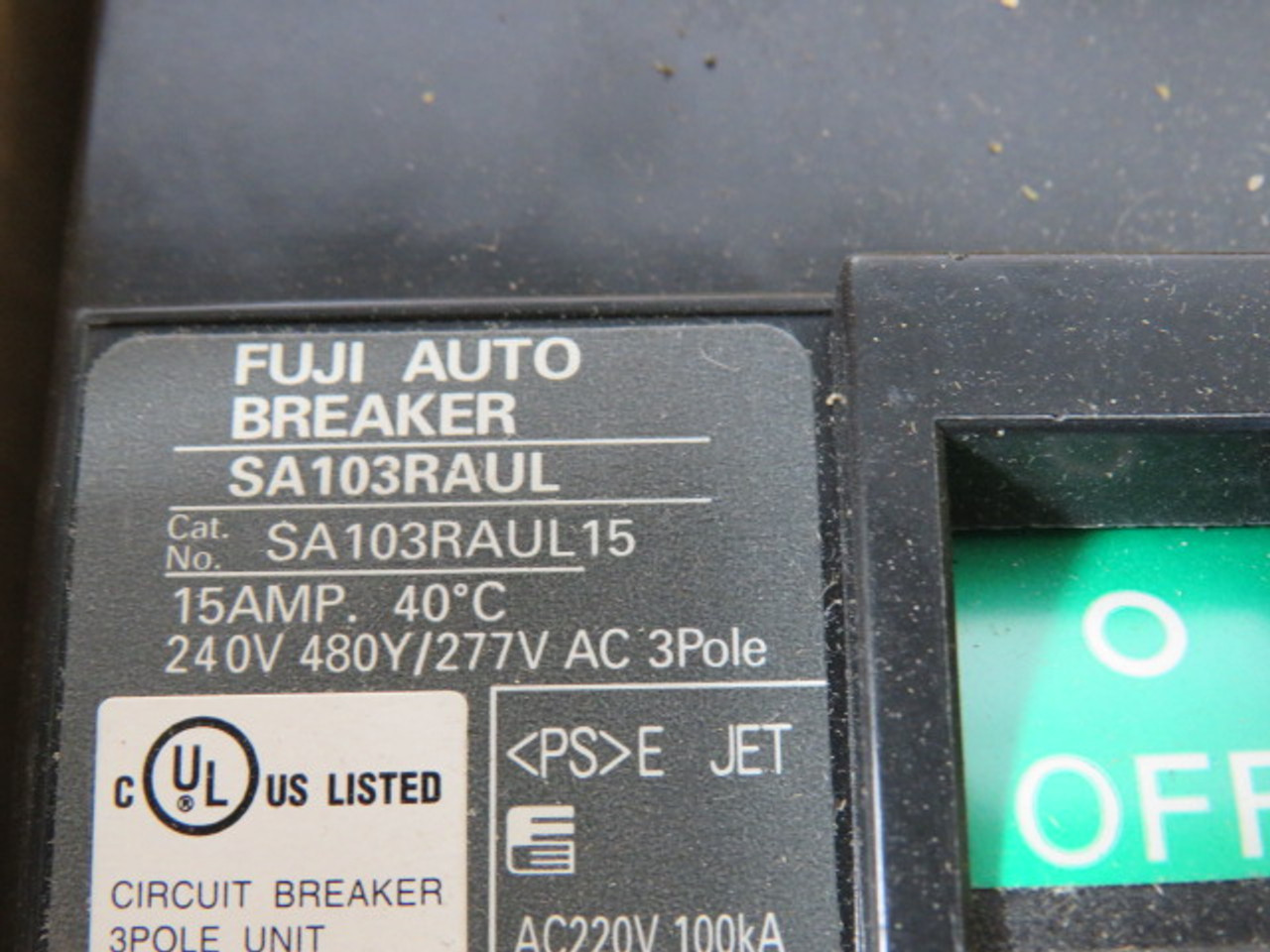 Fuji Electric SA103RAUL/15 Auto Circuit Breaker 15A 240V 3P ! NEW !