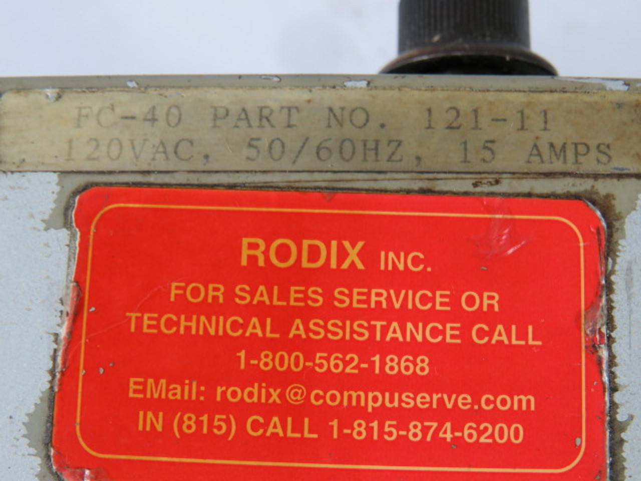 Rodix 121-11 Feeder Cube Controller FC-40 Plus 120VAC 50/60Hz 15A USED