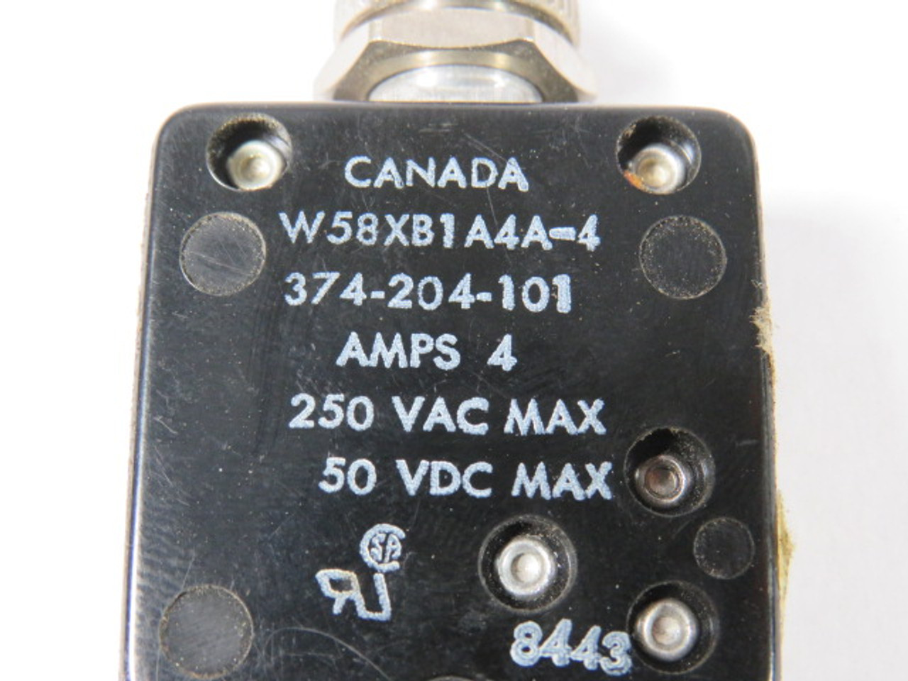Potter & Brumfield W58XB1A4A-4 Circuit Breaker 4A 250VAC 1P USED