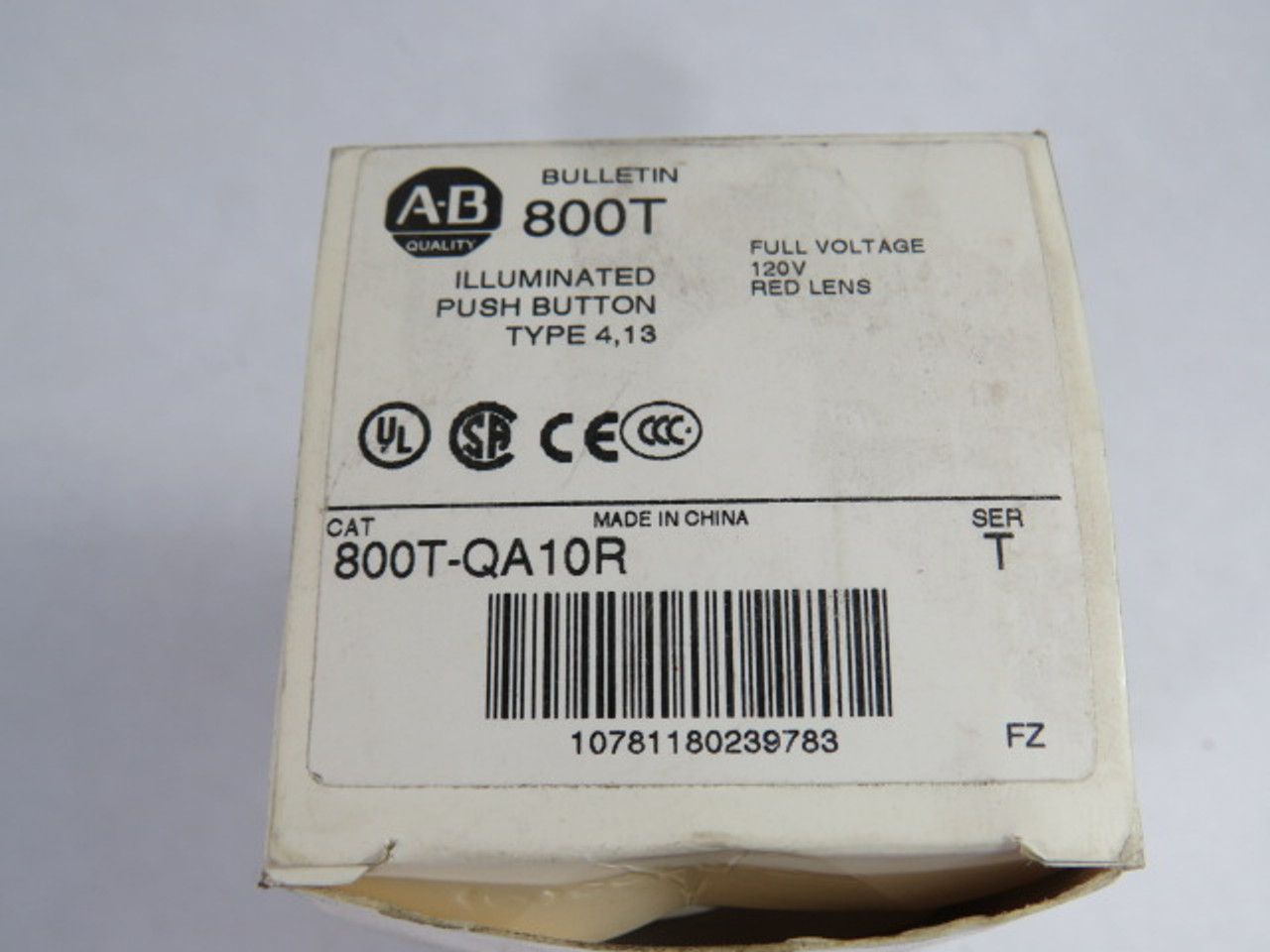 Allen-Bradley 800T-QA10R Ser T Illuminated Pushbutton Red 120VAC 1NO/1NC ! NEW !