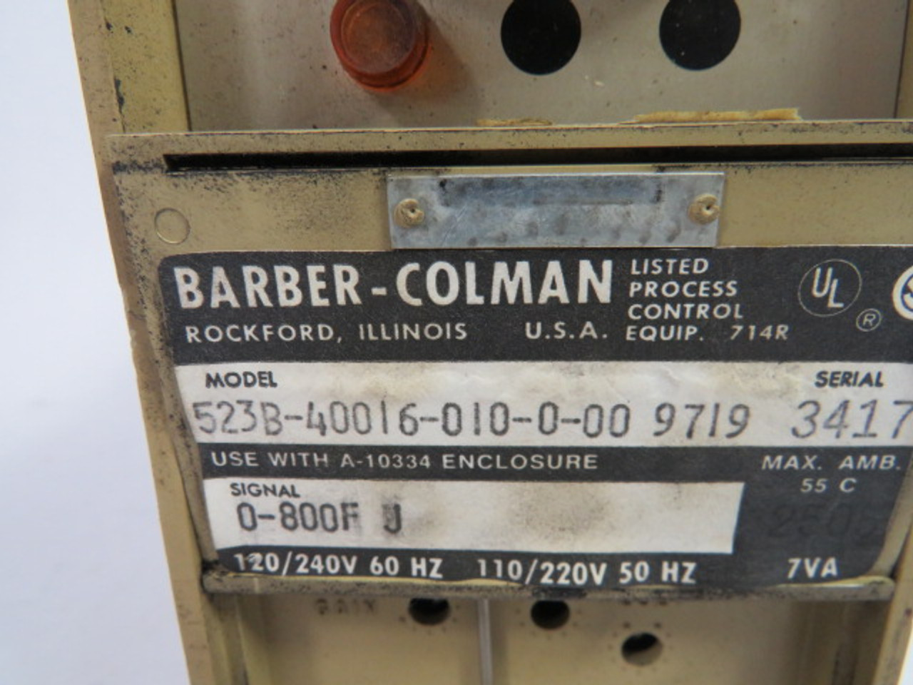 Barber Colman 523B-40016-010-0-00 Solid State Controller 0-800F USED