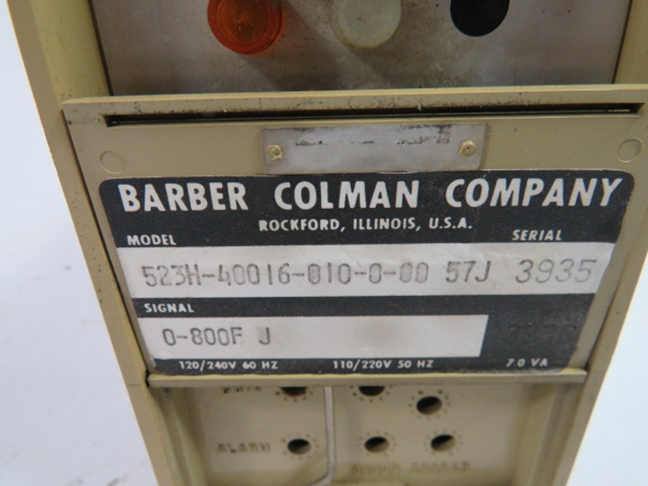 Barber Colman 523H-40016-010-0-00 Solid State Controller 0-800F ! AS IS !